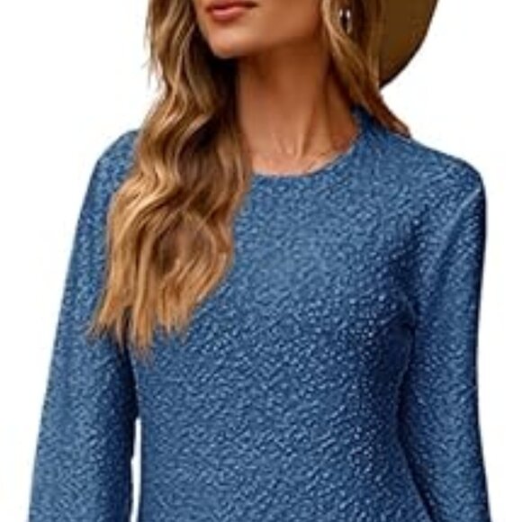 Womens Long Sleeve Midi Sweater Dress - Picture 6 of 7